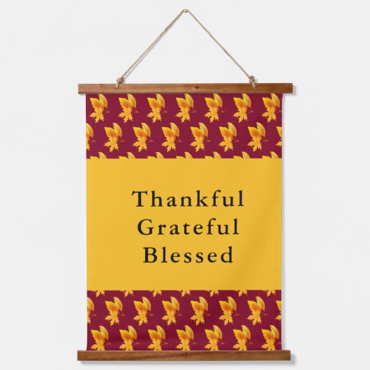 金ゴールドリーフ秋の紅葉ホリデーお祝い 吊り下げ型タペストリー (正面)