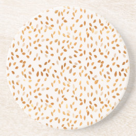 金ゴールドリーフ紙吹雪の背景（ピンク） コースター