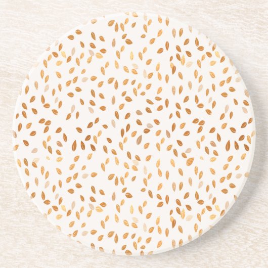 金ゴールドリーフ紙吹雪の背景（ピンク） コースター (正面)