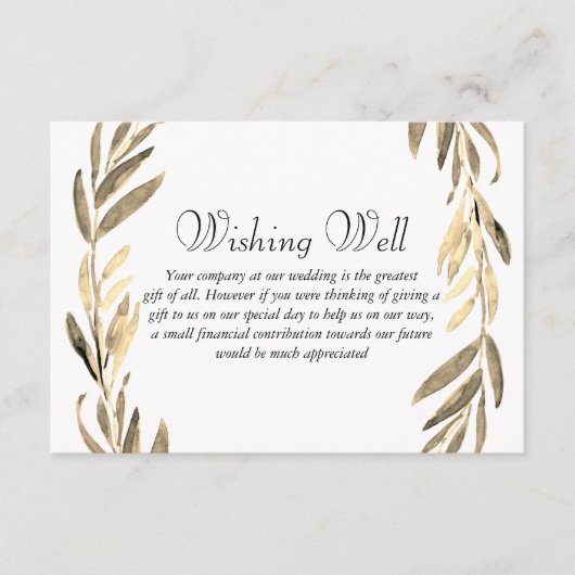 金ゴールドリーフ結婚リースの願い井戸 エンクロージャーカード (正面)