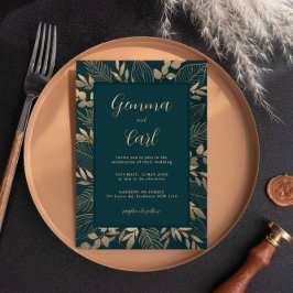 金ゴールドリーフ結婚式招待状 招待状