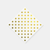 金ゴールドリーフ金フェイク属箔大水玉模様白 スタンダードカクテルナプキン (角)