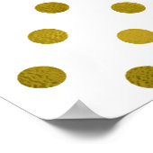 金ゴールドリーフ金フェイク属箔小水玉模様白 ポスター (角)