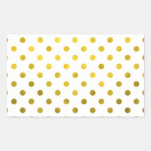 金ゴールドリーフ金フェイク属箔小水玉模様白 長方形シール (正面)