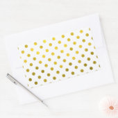 金ゴールドリーフ金フェイク属箔小水玉模様白 長方形シール (封筒)