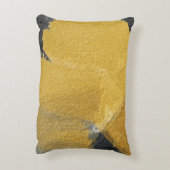 金ゴールドリーフ、抽象芸術ブラックデザイン アクセントクッション (裏面(縦))