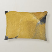 金ゴールドリーフ、抽象芸術ブラックデザイン アクセントクッション (裏面)