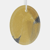 金ゴールドリーフ、抽象芸術ブラックデザイン ガラスオーナメント (正面右)