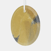 金ゴールドリーフ、抽象芸術ブラックデザイン ガラスオーナメント (正面左)