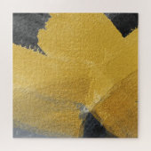 金ゴールドリーフ、抽象芸術ブラックデザイン ジグソーパズル (横)