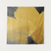 金ゴールドリーフ、抽象芸術ブラックデザイン タペストリー (正面(横))