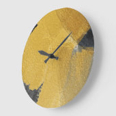 金ゴールドリーフ、抽象芸術ブラックデザイン ラージ壁時計 (傾斜)
