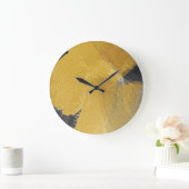 金ゴールドリーフ、抽象芸術ブラックデザイン ラージ壁時計 (ホーム)