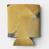 金ゴールドリーフ、抽象芸術ブラックデザイン 缶クーラー (裏面)