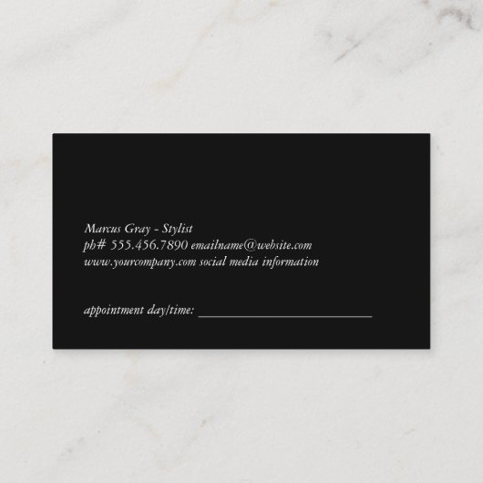 金ゴールドルクスコーム美容師アポイントメント 予約カード (裏面)