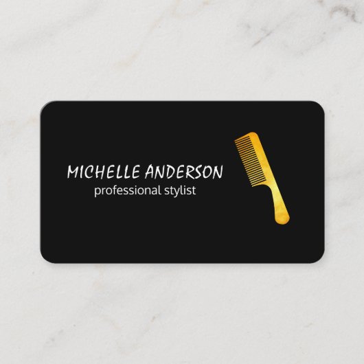 金ゴールドルクスコーム美容師アポイントメント 予約カード (正面)