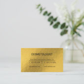 金ゴールドルクス幾何パターン |美容師 名刺 (スタンド正面)