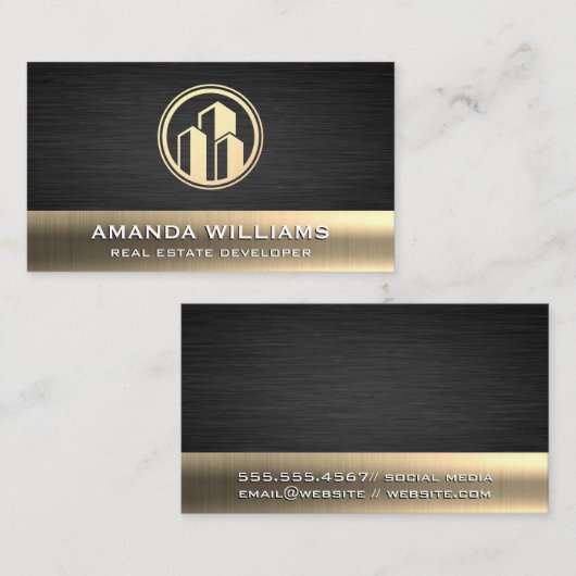 金ゴールドルクス建物 名刺 (正面/裏面)