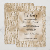金ゴールドルクセグリッターゼブラ印刷 招待状 (正面/裏面)