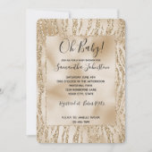 金ゴールドルクセグリッターゼブラ印刷 招待状 (正面)