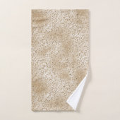 金ゴールドルクセグリッターレオパードプリント         バスタオルセット (ハンドタオル)