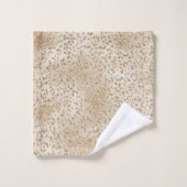 金ゴールドルクセグリッターレオパードプリント         バスタオルセット (ウォッシュタオル)