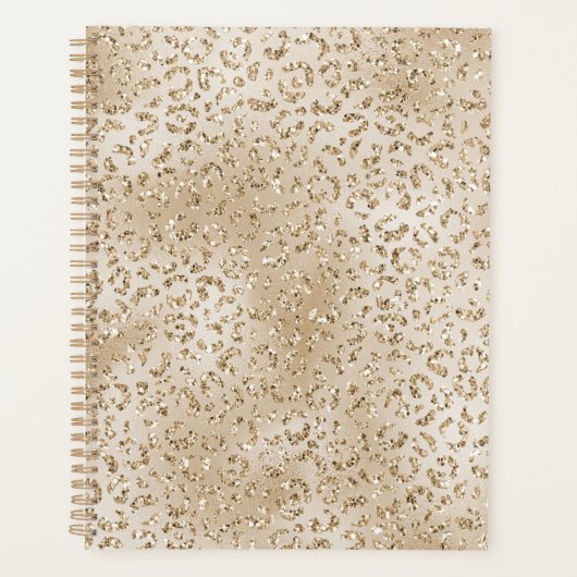 金ゴールドルクセグリッターレオパードプリント     プランナー手帳 (正面)