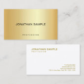 金ゴールドルッエレガントクシンプルテンプレートモダントレンディー 名刺 (正面/裏面)