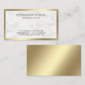 金ゴールドルッエレガントクホワイトマーブルモダンテンプレート 名刺 (正面/裏面)