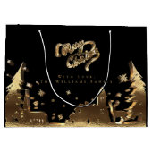 金ゴールドルッエレガントクメリークリスマスビレッジ ラージペーパーバッグ (裏面)