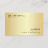 金ゴールドルッエレガントクモダンシンプルカスタムテンプレート 名刺 (裏面)