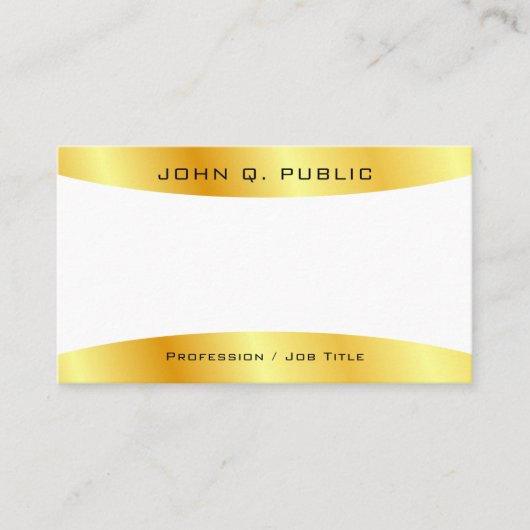 金ゴールドルッエレガントクモダンシンプルパーソナライズされた 名刺 (正面)