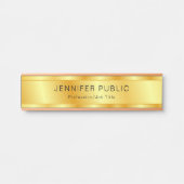 金ゴールドルッエレガントクモダンパーソナライズされたテンプレート サインプレート (正面)
