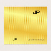 金ゴールドルッエレガントクモダンモノグラムのテンプレート 名刺 (外部フラット)