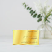 金ゴールドルッエレガントク会社シンプルテンプレート 名刺 (スタンド正面)