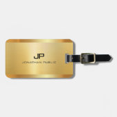 金ゴールドルックエレガントグモダンラグジュアリーテンプレート ラゲッジタグ (正面横)