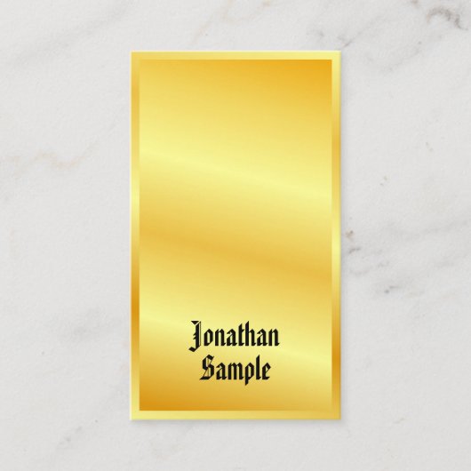 金ゴールドルックエレガントテンプレートオクラシックールドスタイル文字 名刺 (正面)