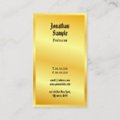 金ゴールドルックエレガントテンプレートオクラシックールドスタイル文字 名刺 (裏面)