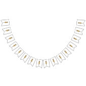 金ゴールドルックエレガントバレリーナバレエダンサーパーティー バンティングフラッグ (全)