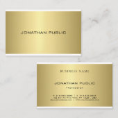 金ゴールドルックエレガントプロフェッショナルプモダンライお洒落ン 名刺 (正面/裏面)