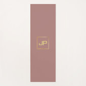 金ゴールドルックエレガントモノグラムテンプレートスポーツフィットネス ヨガマット (正面)