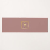 金ゴールドルックエレガントモノグラムテンプレートスポーツフィットネス ヨガマット (正面(横))