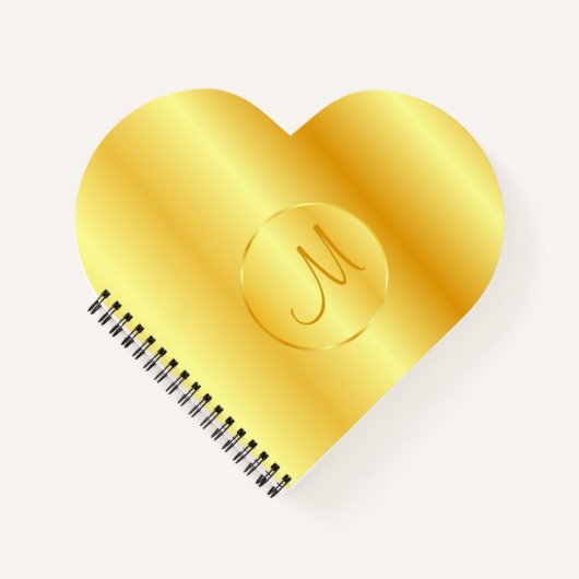 金ゴールドルックエレガントモノグラムテンプレートトレンディー ノートブック (正面)