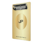 金ゴールドルックエレガントモノグラムモダンテンプレート ミニクリップボード (アングル2)