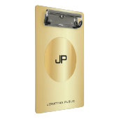 金ゴールドルックエレガントモノグラムモダンテンプレート ミニクリップボード (アングル)