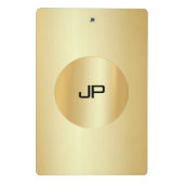 金ゴールドルックエレガントモノグラムモダンテンプレート ミニクリップボード (裏面)