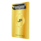 金ゴールドルックエレガントモノグラムモダントレンディーテンプレート ミニクリップボード (アングル2)