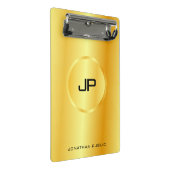 金ゴールドルックエレガントモノグラムモダントレンディーテンプレート ミニクリップボード (アングル)