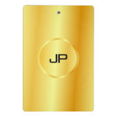 金ゴールドルックエレガントモノグラムモダントレンディーテンプレート ミニクリップボード (裏面)