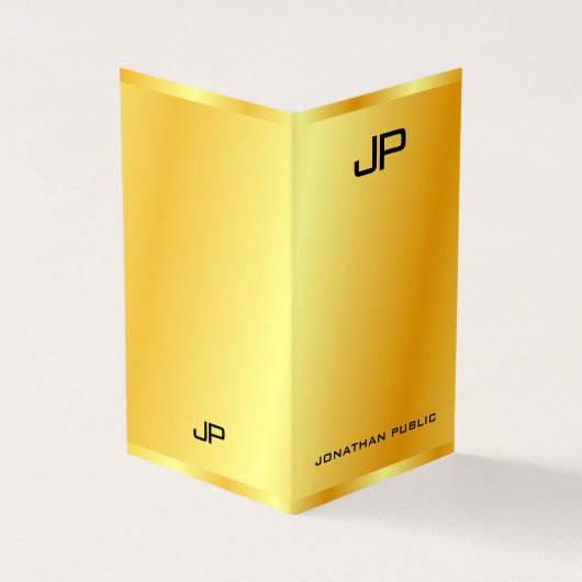 金ゴールドルックエレガントモノグラモダンムテンプレート 名刺 (外部)